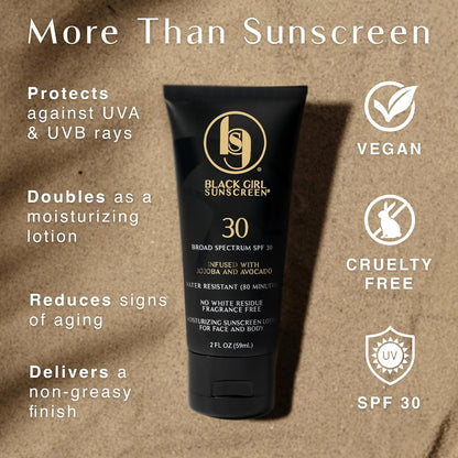 SPF 30 for Face & Body - Moisturizing Skin Protection, SPF 30, Sun Lotion for Women & Men, Ultra Sheer, Travel Size, No White Cast for Melanin Rich Skin - 2 Fl Oz, 2 Pack