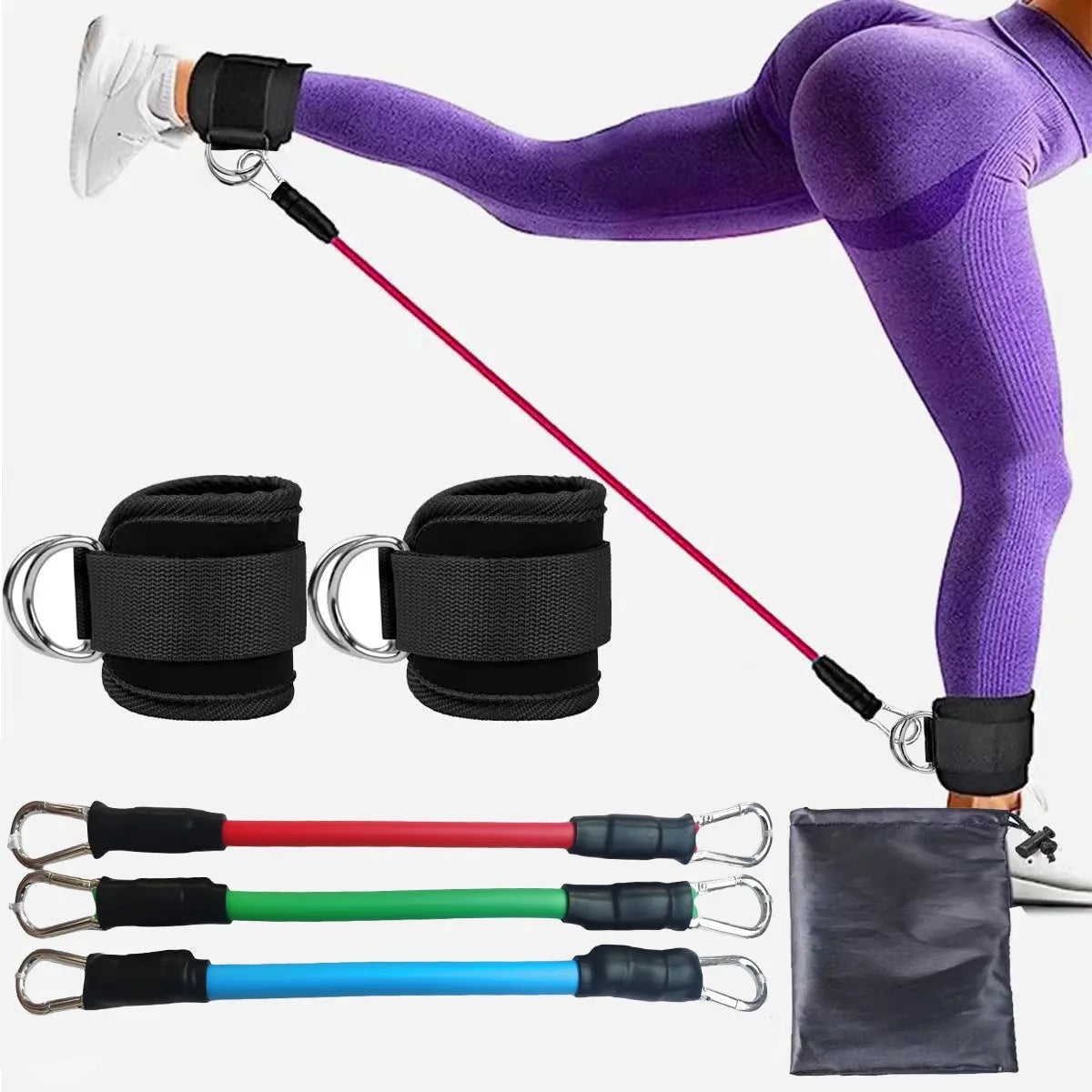 Ankle Resistance Bands with Cuffs for Women & Men - 3-Level Adjustable Leg & Glute Workout Equipment