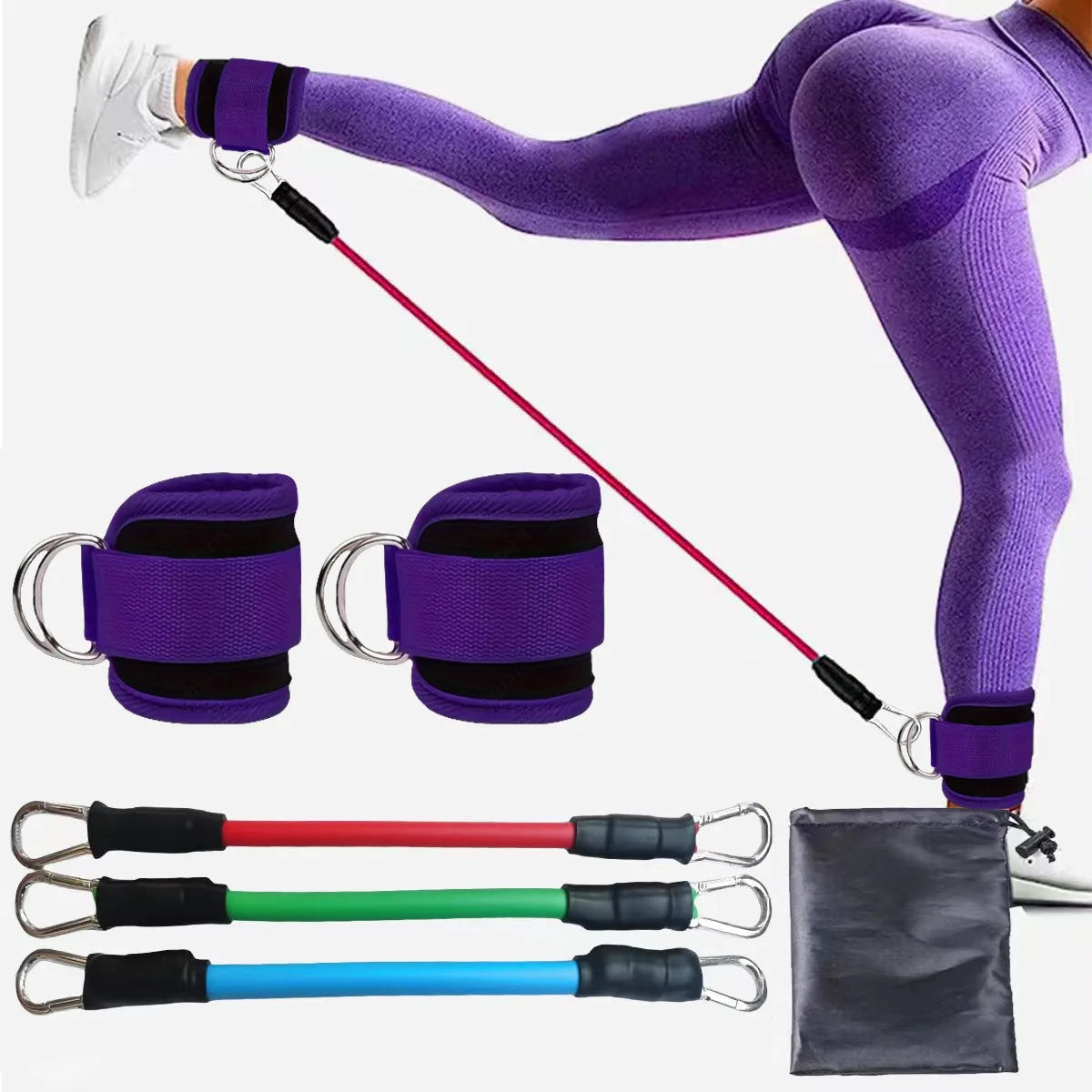 Ankle Resistance Bands with Cuffs for Women & Men - 3-Level Adjustable Leg & Glute Workout Equipment