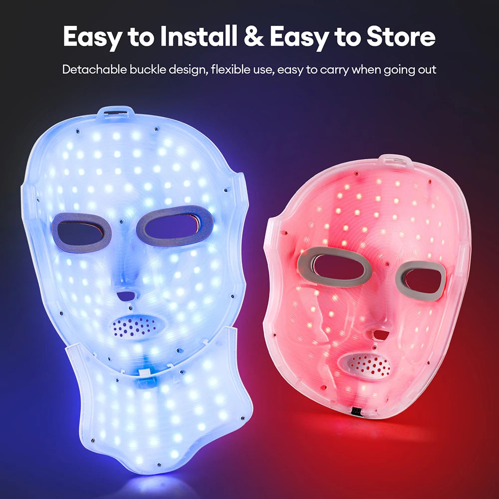 7 Colors LED Face Neck Mask Rechargeable Photon Beauty Device
