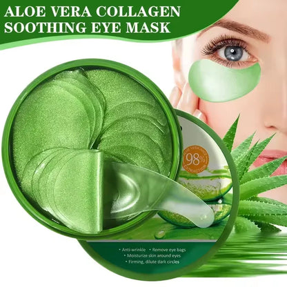 60PCS Aloe Vera Collagen Eye Masks for Dark Circles Moisturizing Care