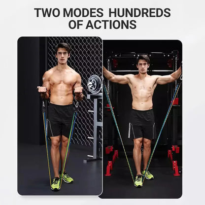 10-14pcs/Set Pull Rope Bodybuilding Resistance Bands Set Multi-function Tensioner Suit Muscle Training Belt Elastic Bands