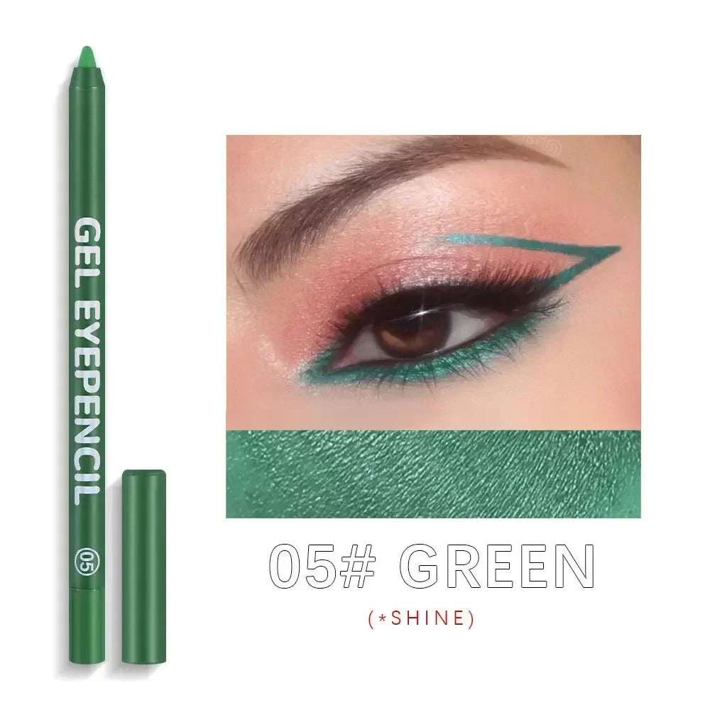 Gel Eyeliner Pencil Waterproof Eye Pencils Cosmetics 12pcs Color Matte UV Luminous Eyeliner Pen Set Makeup Eye Liner Pencil Tool