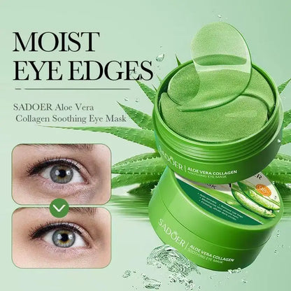 60PCS Aloe Vera Collagen Eye Masks for Dark Circles Moisturizing Care