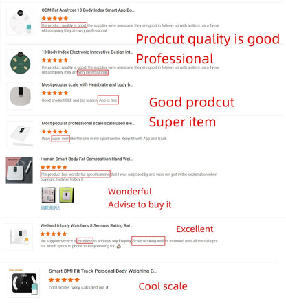 Smart Bioimpedance Scale Smart Body Composition Scale Digital Scale Body Fat Weight Scale Balance Bioimpedance Scale