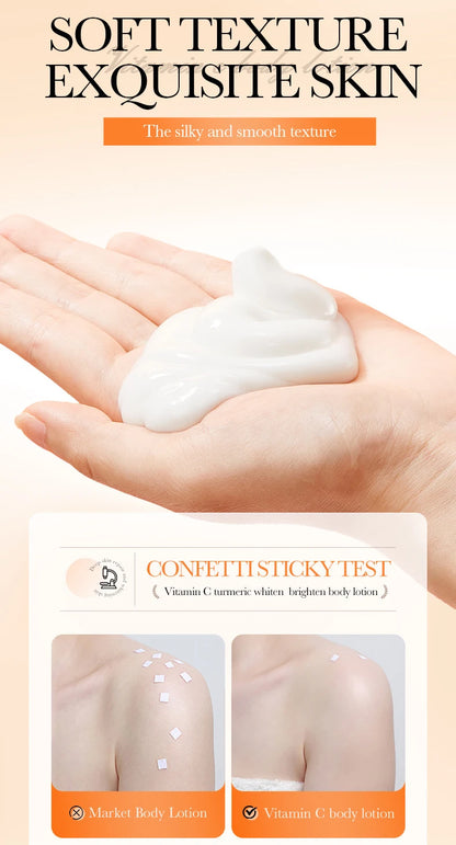 Turmeric Vitamin C Body Lotion Super Moisturizing Tender Firming Skin Brightening Face Cream Dark Spots Lighten  Skin Care 300ml