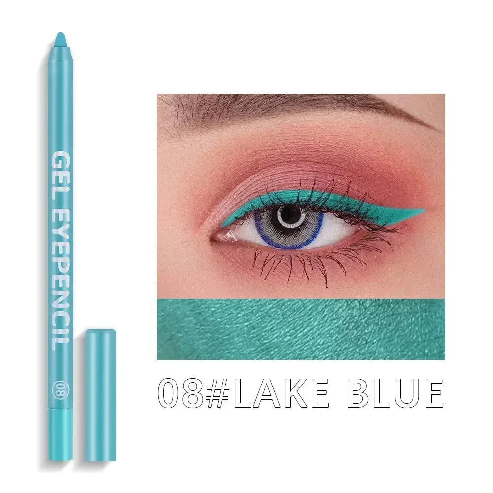 Gel Eyeliner Pencil Waterproof Eye Pencils Cosmetics 12pcs Color Matte UV Luminous Eyeliner Pen Set Makeup Eye Liner Pencil Tool