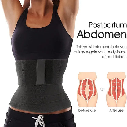 Wrap Bandage Invisible Waist Trainer for Women Trimmer Tummy Sweat Waist Wraps Belt with Loop Stomach/Belly/Body Shaper