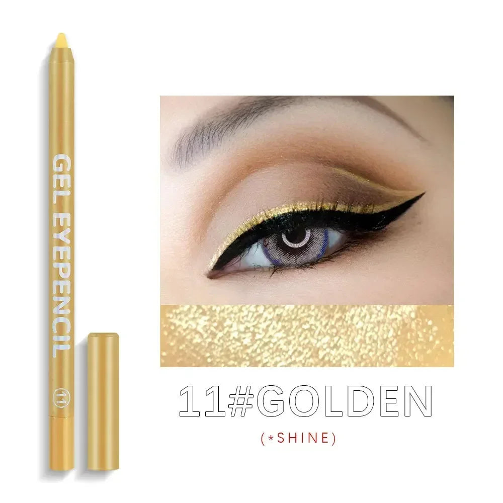 Gel Eyeliner Pencil Waterproof Eye Pencils Cosmetics 12pcs Color Matte UV Luminous Eyeliner Pen Set Makeup Eye Liner Pencil Tool