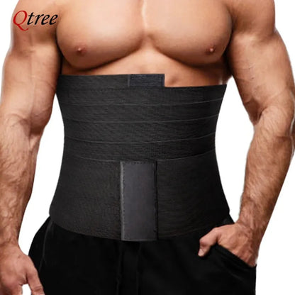Qtree Waist Trainer Body Shaper Compression Belt for Men