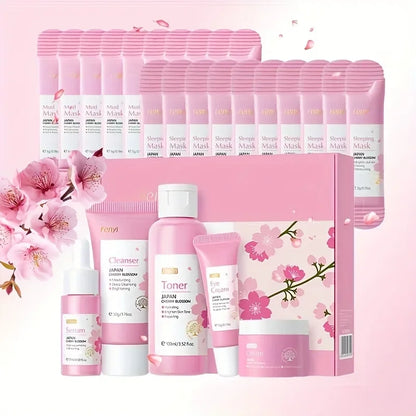 Sakura All-In-One Skincare Gift Set with Facial Masks Included