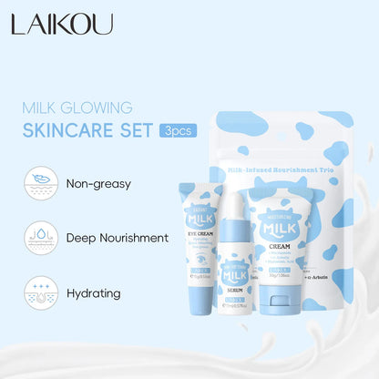 Deep Hydration Milk Skincare Set with Serum Eye Cream