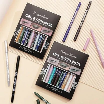 Gel Eyeliner Pencil Waterproof Eye Pencils Cosmetics 12pcs Color Matte UV Luminous Eyeliner Pen Set Makeup Eye Liner Pencil Tool