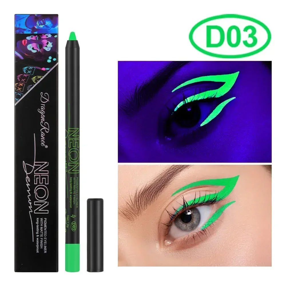 Gel Eyeliner Pencil Waterproof Eye Pencils Cosmetics 12pcs Color Matte UV Luminous Eyeliner Pen Set Makeup Eye Liner Pencil Tool