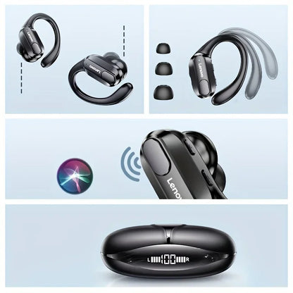 Lenovo XT80 Wireless Headphones Bluetooth 5.3 Earphones True with Mic Button Control Noise Reduction Earhooks Waterproof Headset