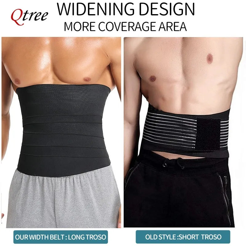 Qtree Waist Trainer Body Shaper Compression Belt for Men