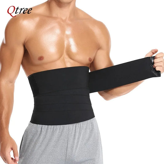 Qtree Waist Trainer Body Shaper Compression Belt for Men