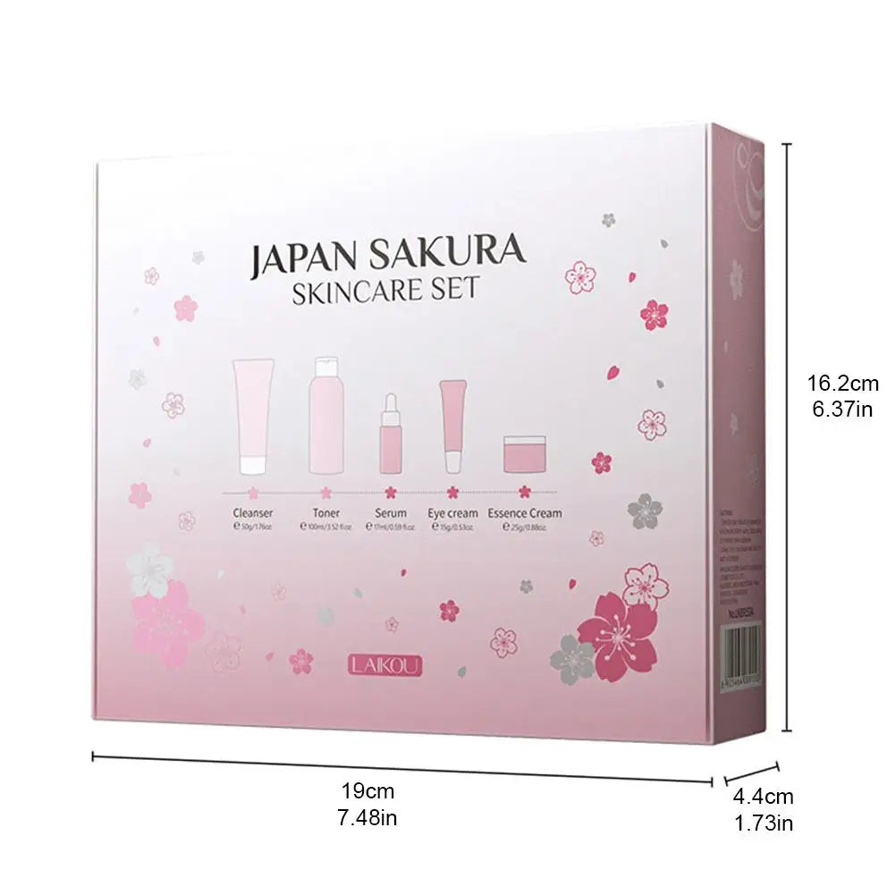 3PCS / 5PCS Sakura Skin Care Set Face Cream Serum Toner
