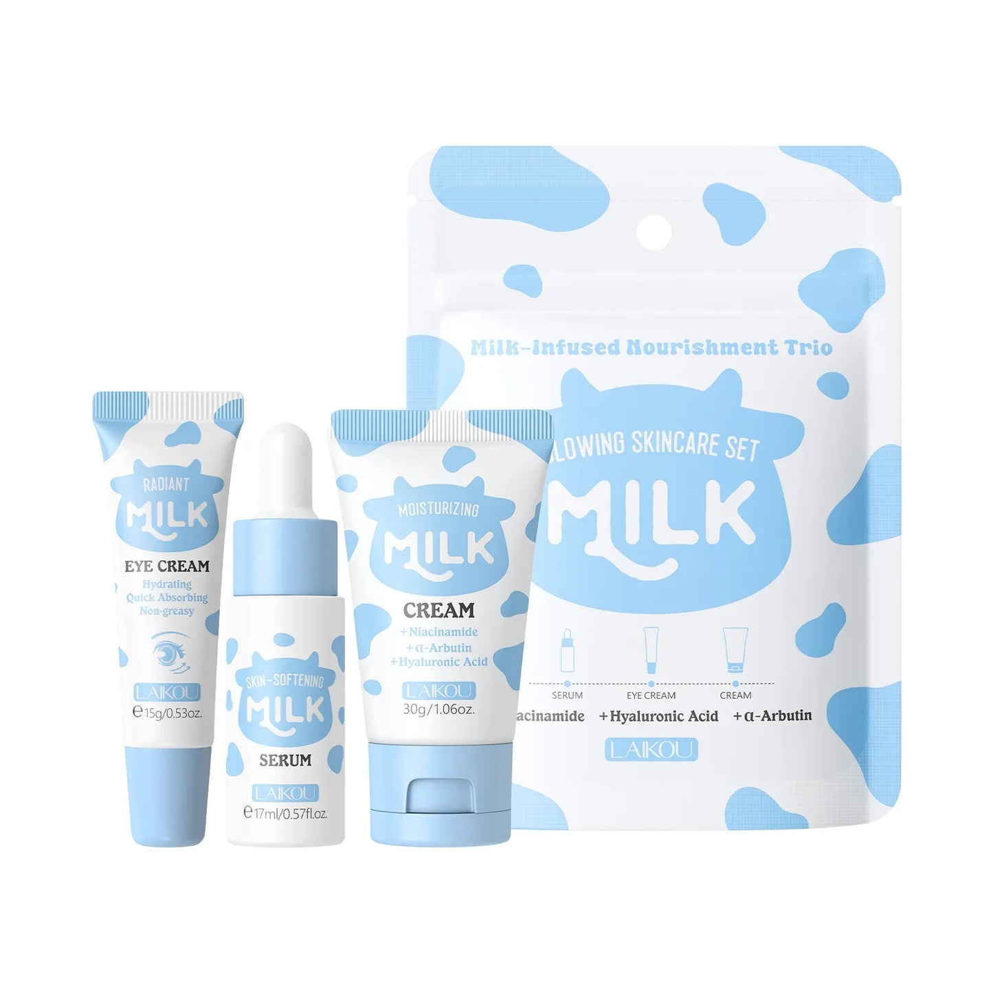 Deep Hydration Milk Skincare Set with Serum Eye Cream