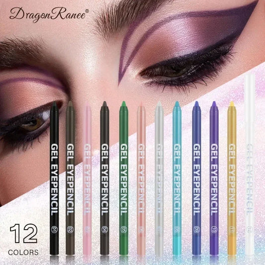 Gel Eyeliner Pencil Waterproof Eye Pencils Cosmetics 12pcs Color Matte UV Luminous Eyeliner Pen Set Makeup Eye Liner Pencil Tool