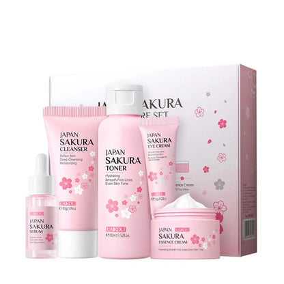 3PCS / 5PCS Sakura Skin Care Set Face Cream Serum Toner