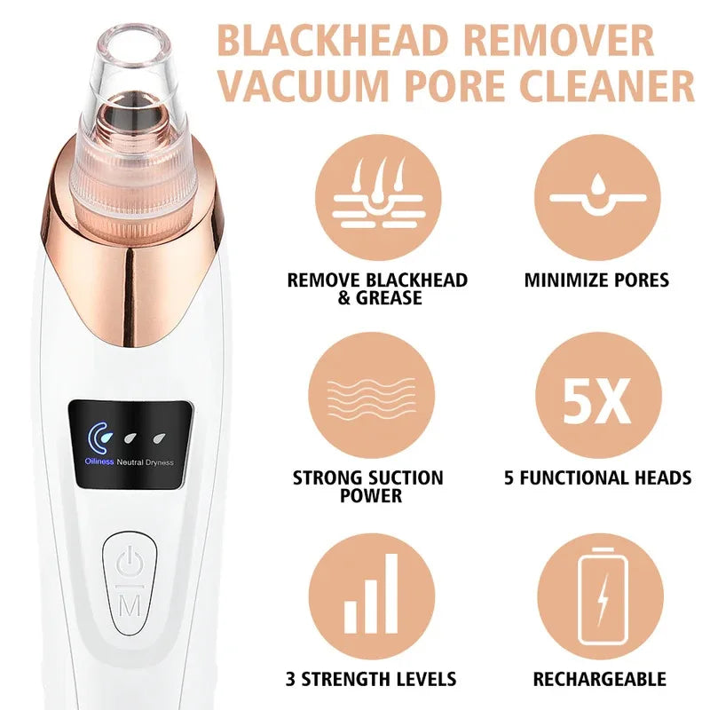 Electric Blackhead Remover Vacuum Acne Cleaner for Deep Pore Cleansing
