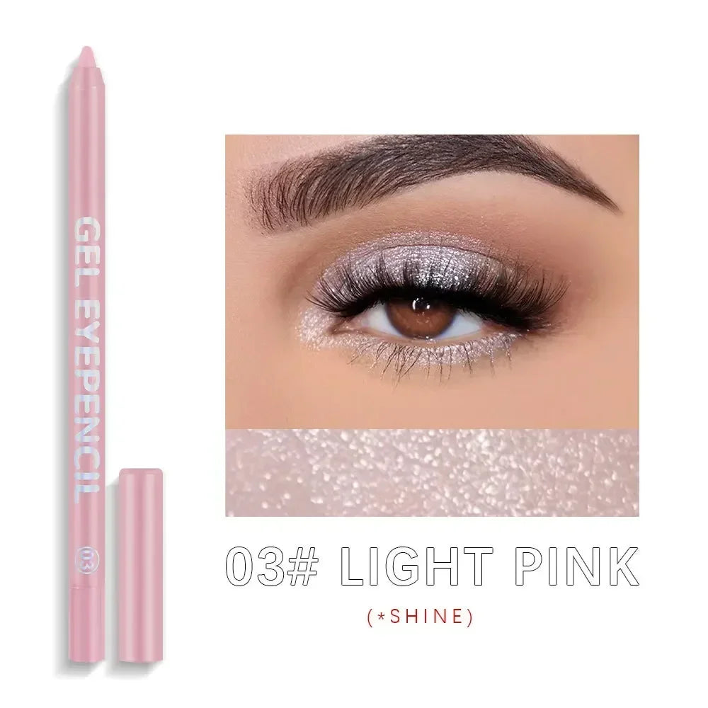 Gel Eyeliner Pencil Waterproof Eye Pencils Cosmetics 12pcs Color Matte UV Luminous Eyeliner Pen Set Makeup Eye Liner Pencil Tool