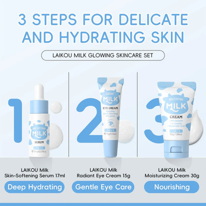 Deep Hydration Milk Skincare Set with Serum Eye Cream
