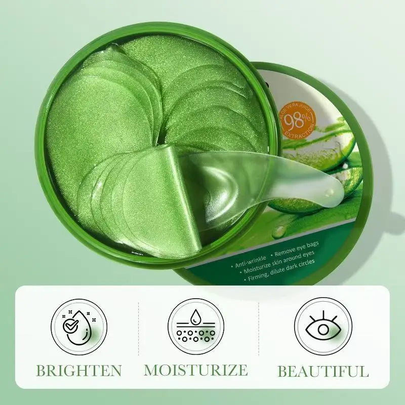60PCS Aloe Vera Collagen Eye Masks for Dark Circles Moisturizing Care