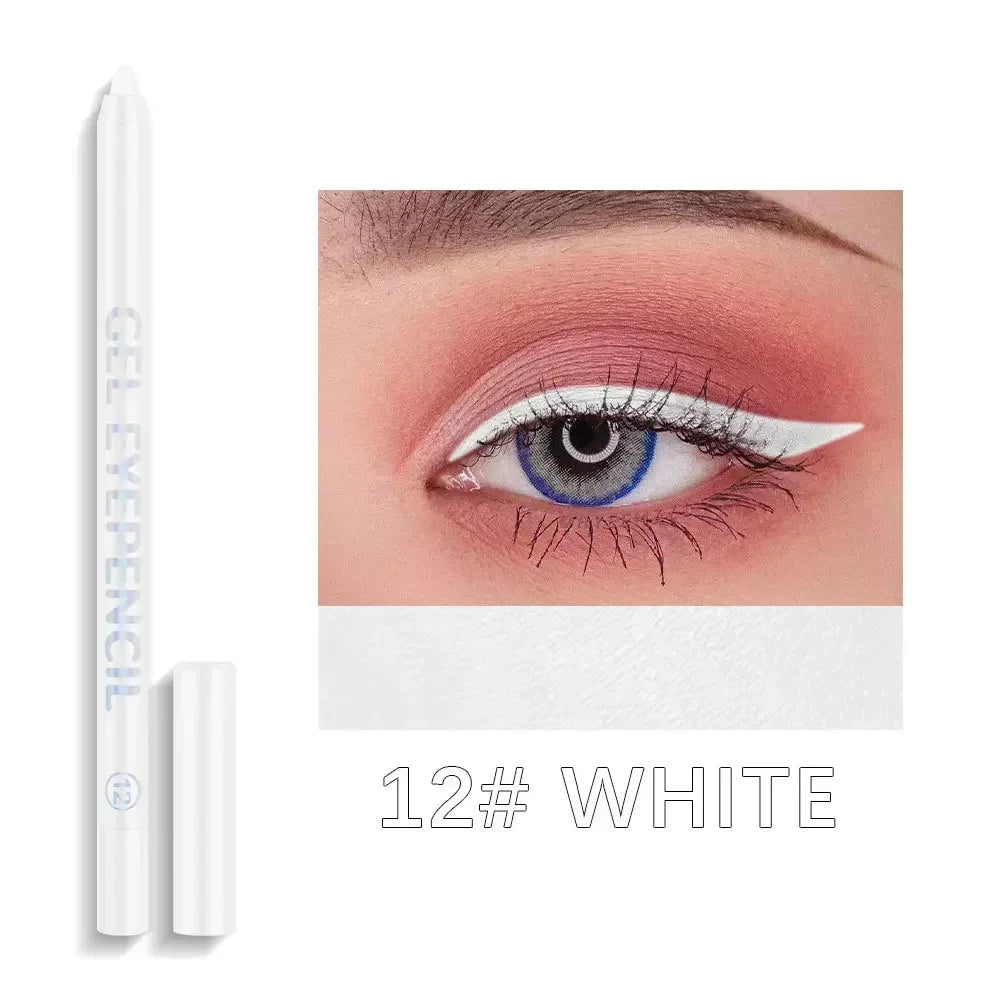 Gel Eyeliner Pencil Waterproof Eye Pencils Cosmetics 12pcs Color Matte UV Luminous Eyeliner Pen Set Makeup Eye Liner Pencil Tool
