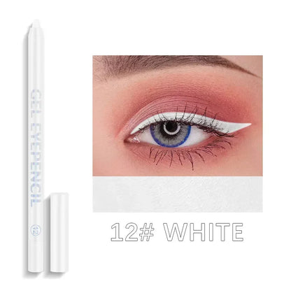 Gel Eyeliner Pencil Waterproof Eye Pencils Cosmetics 12pcs Color Matte UV Luminous Eyeliner Pen Set Makeup Eye Liner Pencil Tool